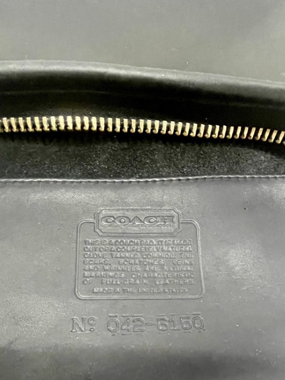 Coach Vintage 9455 Basic Top Zip Black Leather Shoulder Bag Split Strap USA - Picture 7 of 11